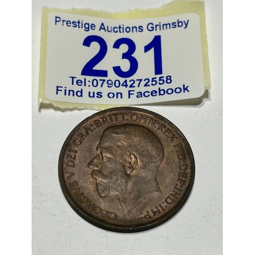 231 - NICE GRADE BRITISH PENNY 1922