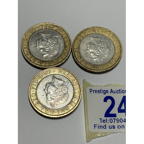 243 - 3 X COMMONWEALTH GAMES £2 COINS