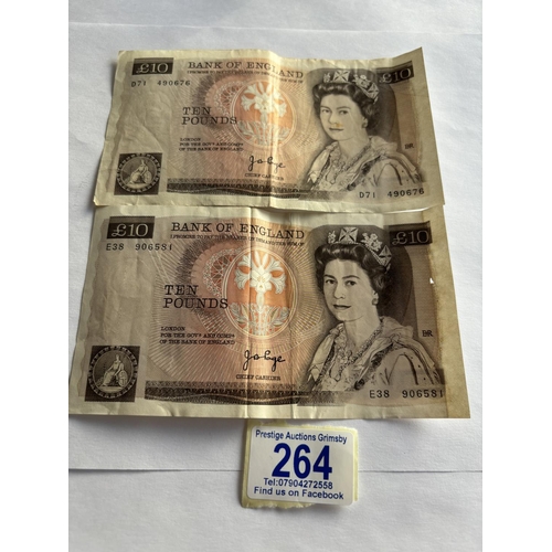 264 - 2 PAGE £10 NOTES COLLECTION FILLERS