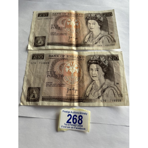 268 - 2 PAGE £10 NOTES COLLECTION FILLERS