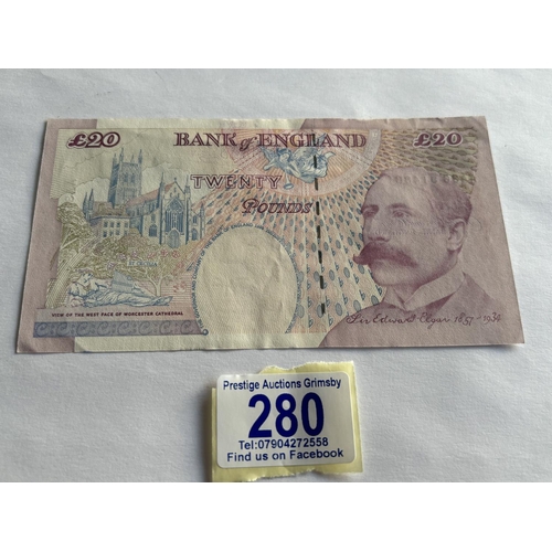 280 - COLLECTABLE PAPER £20 NOTE AA CODE SERIAL