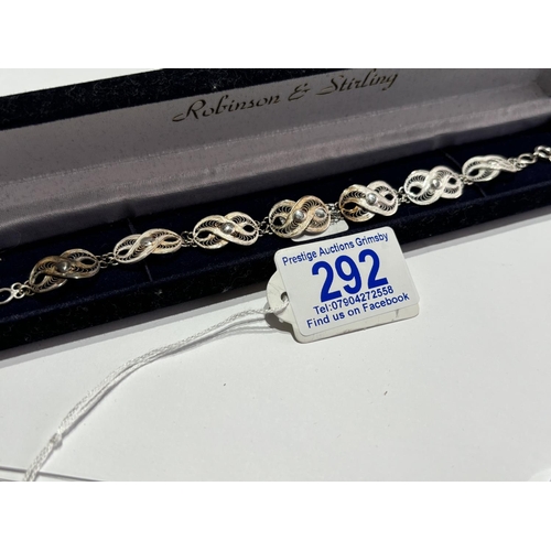 292 - STERLING SILVER FILAGREE BRACELET