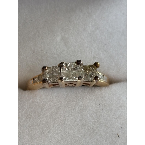 54 - 14CT GOLD DIAMOND RING SIZE H 2.05G