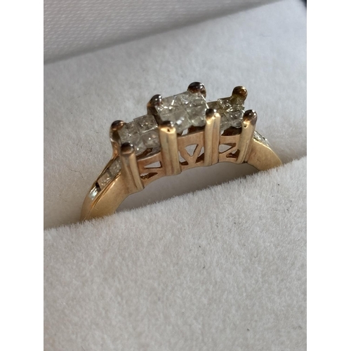 54 - 14CT GOLD DIAMOND RING SIZE H 2.05G