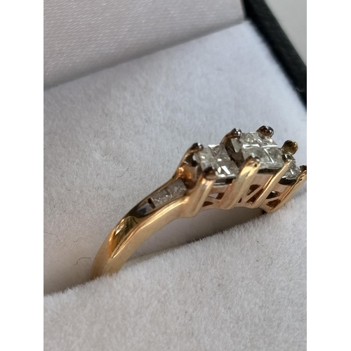 54 - 14CT GOLD DIAMOND RING SIZE H 2.05G