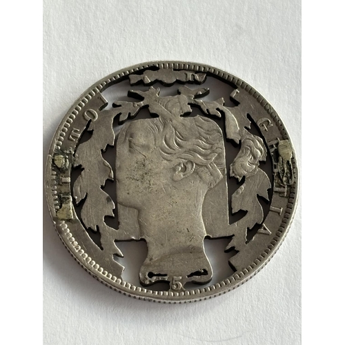 55 - VERY FINELY CUT HALF CROWN SILVER VICTORIAN PROBABLY BY SOLDIER