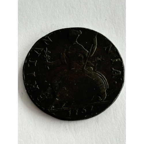 65 - RARE 1757 HALF PENNY