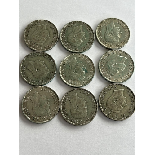 73 - 9 X PRE 1947 TWO SHILLINGS GOOD GRADES 101.7G