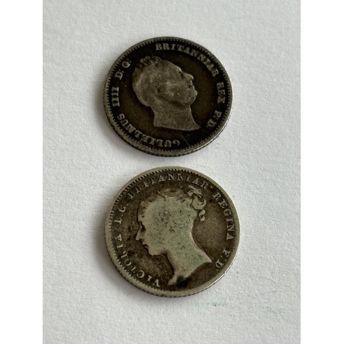 74 - 1836 & 1842 SILVER FOUR PENCE PIECES