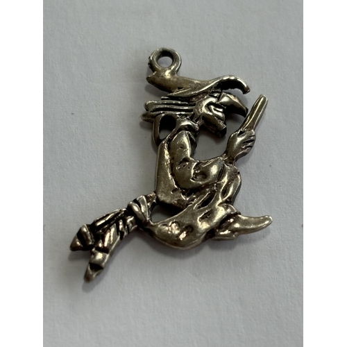 9 - STERLING SILVER CHARM/PENDANT WITCH