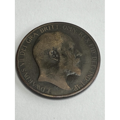 94 - 1903 PENNY DIE FLAW ON LOWER PART OF THE 3