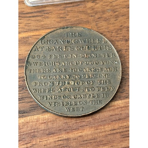 109 - 1902 LONDON EARLS COURT BIG WHEEL MEDAL