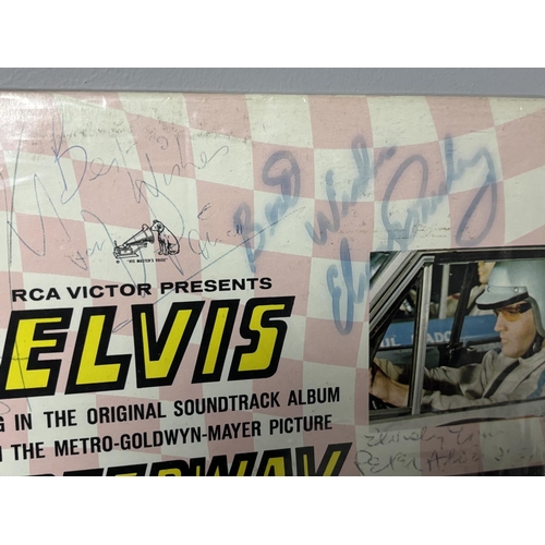 34 - SIGNED SPEEDWAY ALBUM BY ELVIS PRESLEY & TONY PRINCE. THE AUTOGRAPH WAS OBTAINED AT MGM STUDIO SET W... 