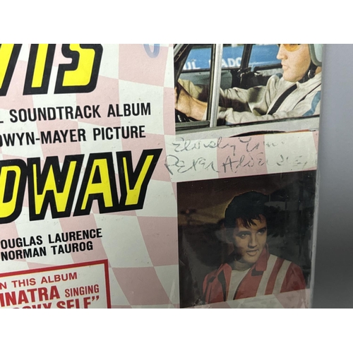 34 - SIGNED SPEEDWAY ALBUM BY ELVIS PRESLEY & TONY PRINCE. THE AUTOGRAPH WAS OBTAINED AT MGM STUDIO SET W... 