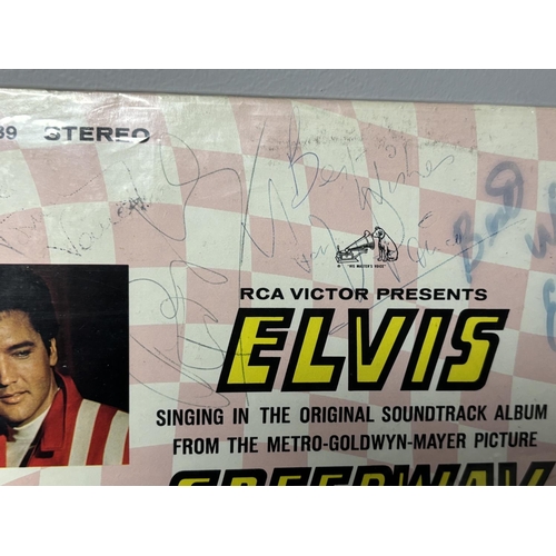 34 - SIGNED SPEEDWAY ALBUM BY ELVIS PRESLEY & TONY PRINCE. THE AUTOGRAPH WAS OBTAINED AT MGM STUDIO SET W... 