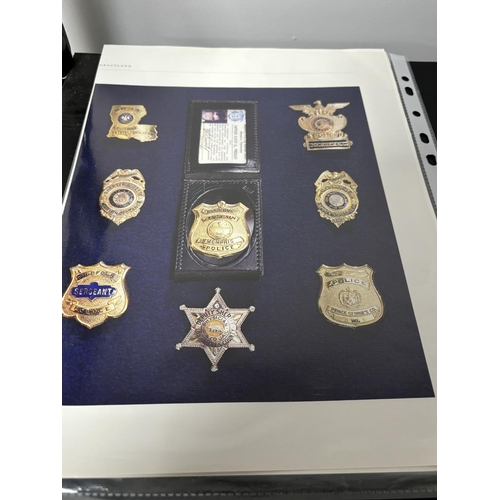 43 - 2 SHERIFF BADGES WHICH WERE PART OF ELVIS PRESLEY'S PERSONAL COLLECTION. THESE COME WITH A PHOTOGRAP... 