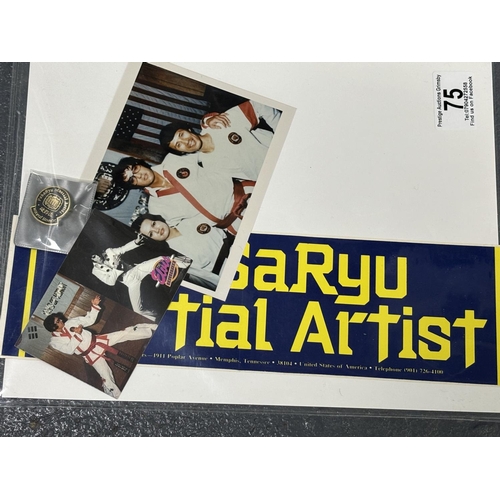 75 - COLLECTION OF KARATE MEMORBILIA FROM ELVIS PRESLEY'S KARATE INSTRUCTOR