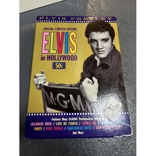 87 - SPECIAL LIMITED EDITION ELVIS IN HOLLYWOOD BOX SET CONTENTS 65 MINUTE VIDEO, 16 PAGE FULL CLOUR BOOK... 