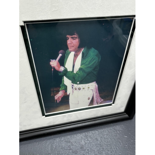 99 - ELVIS PRESLEY'S GREEN STAGE SHIRT, THIS GREEN SATIN SHIRT WAS A FAVOURITE OF ELVIS PRESLEY'S TO WEAR... 