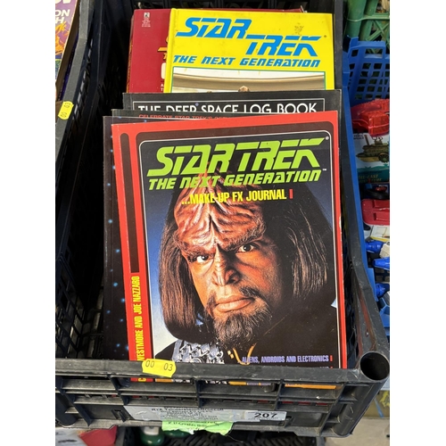 207 - BASKET OF STAR TREK BOOKS PLEASE SEE PICTURES FOR CONTENT