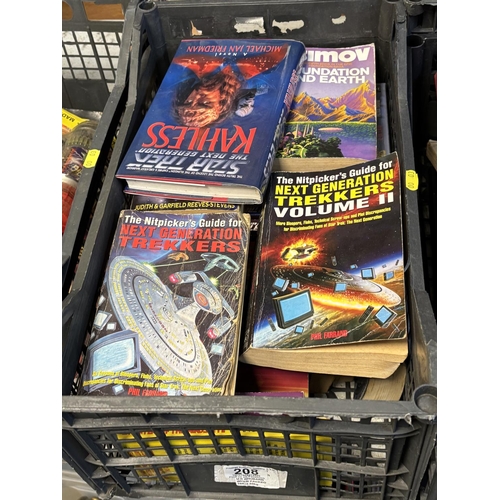 208 - BASKET OF STAR TREK BOOKS PLEASE SEE PICTURES FOR CONTENT