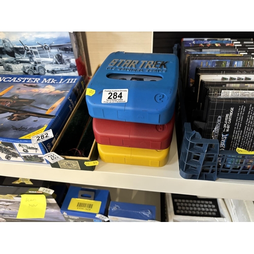 284 - 3 STAR TREK DVD COLLECTIONS IN DIFFERENT COLOURED CASES