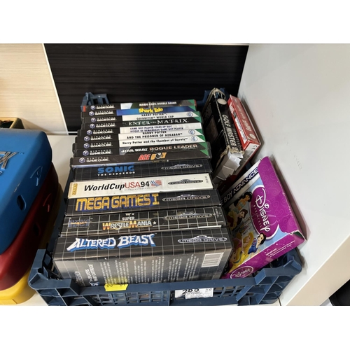 285 - BASKET OF ASSORTED CONSOLE GAMES PLEASE SEE PICTURES FOR CONTENT