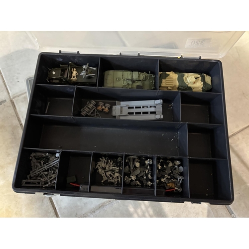 320 - 2 STORAGE CASES OF MODEL SOLDIERS/ACCESSORIES PLEASE SEE PICTURES FOR CONTENT