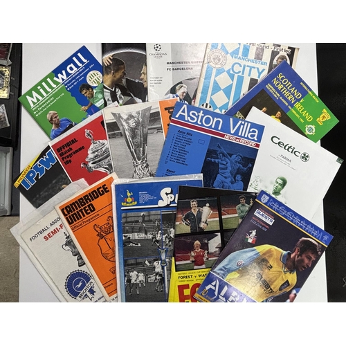 110 - BOX OF ASSORTED FOOTBALL PROGRAMMES INCLUDING UEFA CUP FIRST ROUND, F.A CUP SEMI FINALS