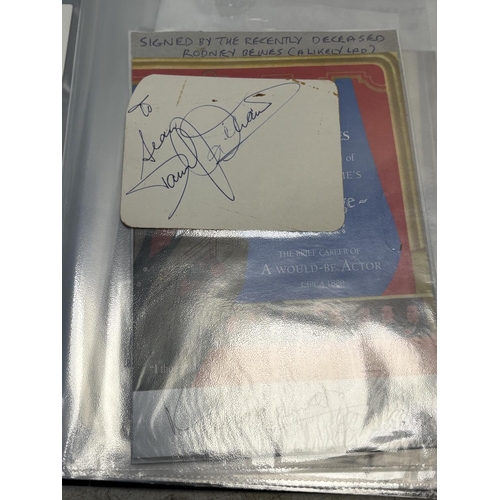 16 - FOLDER OF ASSORTED AUTOGRAPHS SPANNING THE DECADES