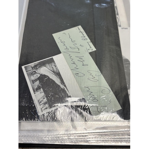 16 - FOLDER OF ASSORTED AUTOGRAPHS SPANNING THE DECADES