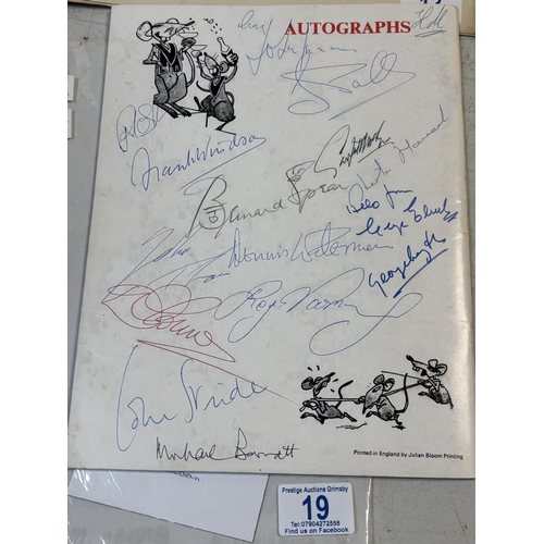 19 - 1975 GRAND ORDER OF WATER RATS ANNUAL BALL AT GROSVENOR HOUSE LONDON SIGNED BY MANY NAMES