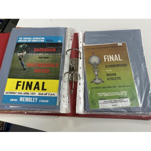 52 - FOLDER OF ASSORTED FOOTBALL EMPHEMERA INCLUDING CUP FINAL PROGRAMMES