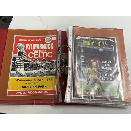 52 - FOLDER OF ASSORTED FOOTBALL EMPHEMERA INCLUDING CUP FINAL PROGRAMMES