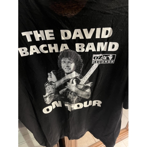 106 - THE DAVID BACHA BAND SIZE LARGE ORIGINAL T-SHIRT BOUGHT AT THE MUSIC/TOUR VENUE PLEASE SEE PICTURES ... 