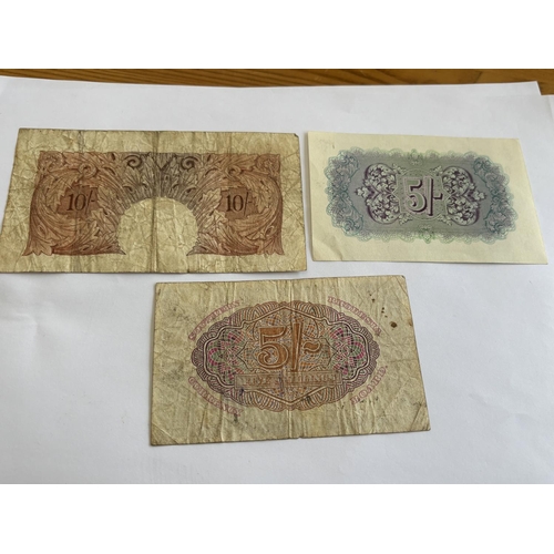 3 X ASSORTED TEN SHILLING NOTES