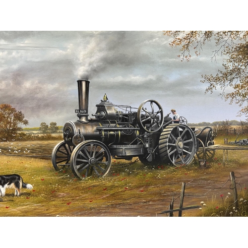 101 - DAVID WALLER OIL ON CANVAS CALLED AUTUMN UNEARTHED. THIS IS THE LAST PAINTING IN THE SERIES OF FOUR ... 