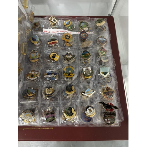 140 - FOLDER OF NEW SOUTH WALES BOWLING BADGES OVER 300 BADGES IN THE FOLDER PLEASE SEE PICTURES FOR DETAI... 