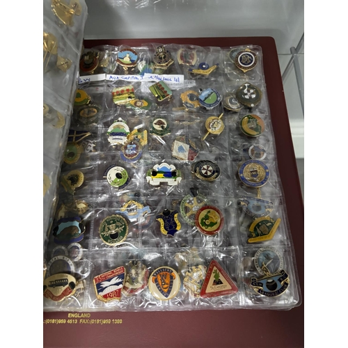141 - FOLDER OF AUSTRALIAN BOWLING BADGES THERE ARE 297 BADGES IN THIS FOLDER PLEASE SEE PICTURES FOR DETA... 