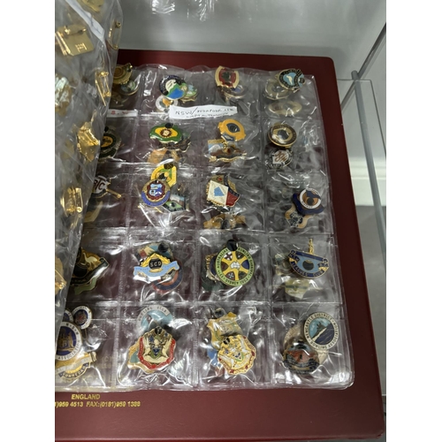 141 - FOLDER OF AUSTRALIAN BOWLING BADGES THERE ARE 297 BADGES IN THIS FOLDER PLEASE SEE PICTURES FOR DETA... 