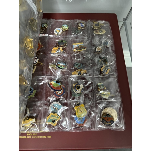 141 - FOLDER OF AUSTRALIAN BOWLING BADGES THERE ARE 297 BADGES IN THIS FOLDER PLEASE SEE PICTURES FOR DETA... 
