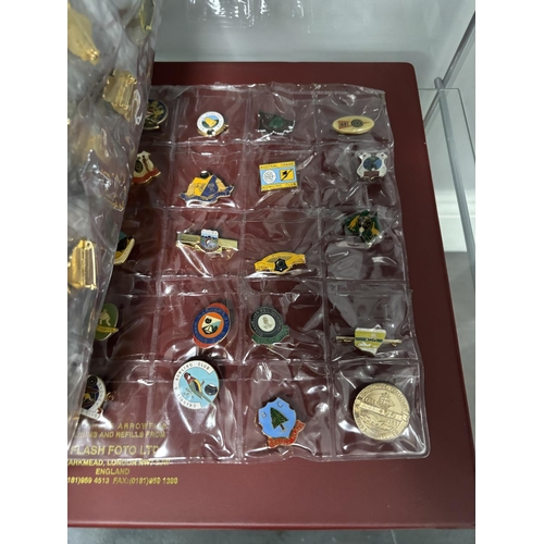 141 - FOLDER OF AUSTRALIAN BOWLING BADGES THERE ARE 297 BADGES IN THIS FOLDER PLEASE SEE PICTURES FOR DETA... 