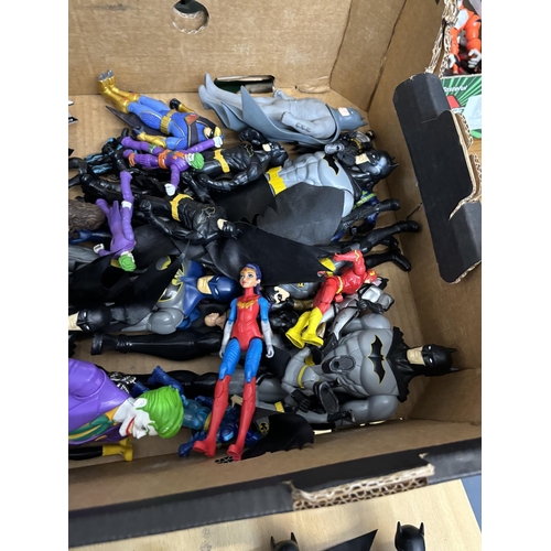 167 - BOX OF BATMAN FIGURES INCLUDES BATMAN, THE JOKER, BATGIRL, WONDER WOMAN PLEASE SEE PICTURES FOR DETA... 