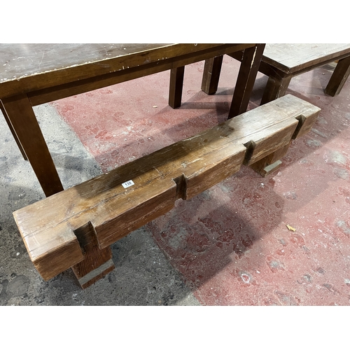 130 - RUSTIC SOLID WOOD BENCH 56
