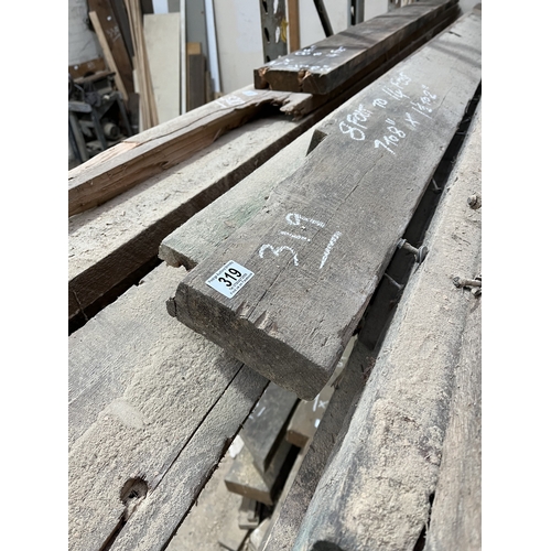 319 - PLEASE SEE PICTURES BUNDLE OF 5 RECLAIMED ROOF BEAMS MEASURING 8-14FT 7-8
