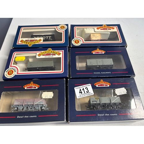 413 - 6 X BACHMANN WAGONS BOXED PLEASE SEE THE PICTURES FOR DEATILS