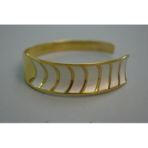 12 - David Andersen sterling silver gilt and enamel bracelet