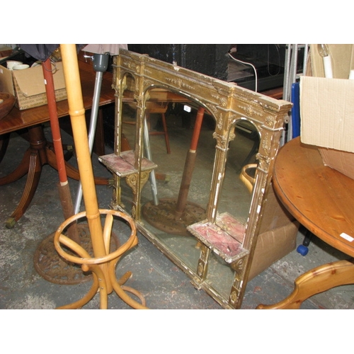 10 - 19thC gilt over mantel mirror width - 50 ins. approx. NB At Peel Road warehouse READ THE AUCTION INF... 