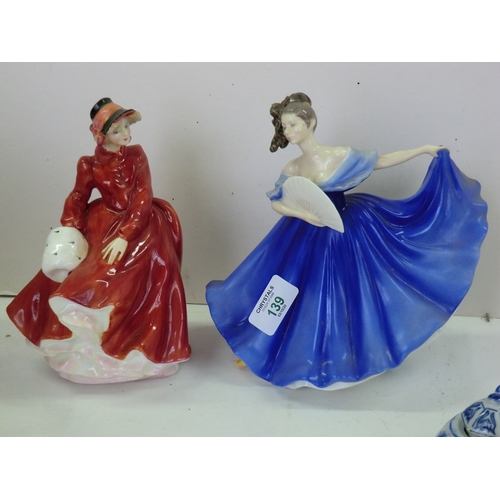 139 - Royal Doulton figurines - Lorraine and Louise