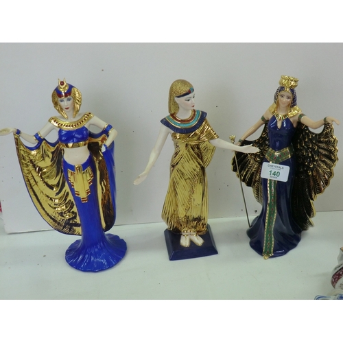 140 - Three Egyptian figurines - Cleopatra